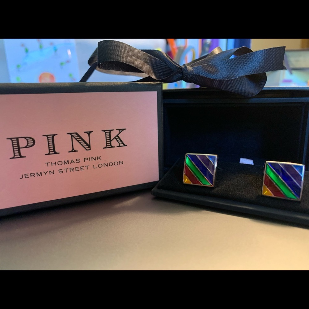 Thomas Pink Rainbow Cufflinks - NEW